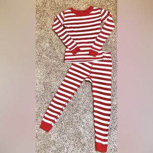 Hanna Andersson Red & White Stripe Pajamas 120cm 6/7yrs Unisex